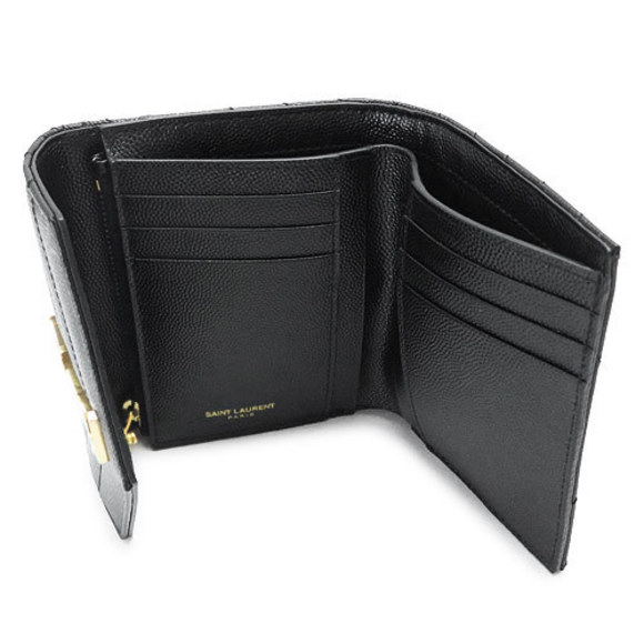 Saint Laurent Tri-FWallet Monogram Quilted Black - Picture 4 of 6